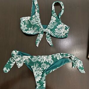 Floral Green Bikini Set